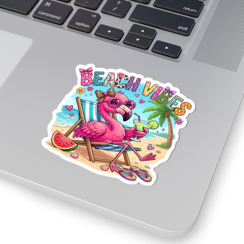 Summer Flamingo Beach Vibes Tshirt png, Preppy Pink Flamingo Drinking a Cocktail (Digital Download) image 3