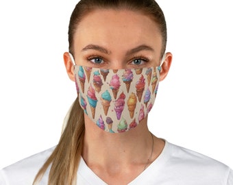 Face Mask Women Men Ice Cream Double Layer Cloth Face Cover Washable Reusable Made In USA Breathable Polyester Face Shield