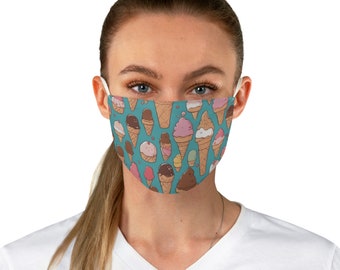 Face Mask Women Men Ice Cream Double Layer Cloth Face Cover Washable Reusable Made In USA Breathable Polyester Face Shield