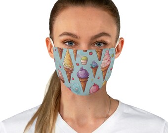 Face Mask Women Men Ice Cream Double Layer Cloth Face Cover Washable Reusable Made In USA Breathable Polyester Face Shield