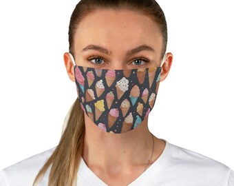 Face Mask Women Men Ice Cream Double Layer Cloth Face Cover Washable Reusable Made In USA Breathable Polyester Face Shield