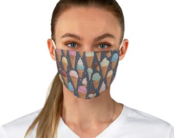 Face Mask Women Men Ice Cream Double Layer Cloth Face Cover Washable Reusable Made In USA Breathable Polyester Face Shield