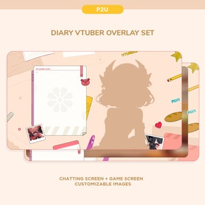 Diary Vtuber Stream I Overlay Set | Chatting and Game Overlays | Vtuber Overlays