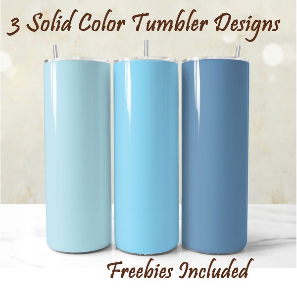 3 Light blue Tumbler Wraps, Sky and Dusty Blue Sublimation Designs for 20oz Solid Color Tumblers, Baby Blue Tumbler Background PNG Download