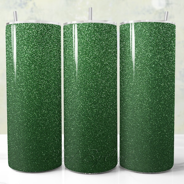 Dark Green Tumbler Wrap, Glitter Ombre Green Tumbler Wrap Png File For Sublimation, Glitter Tumbler Background, Sparkly Tumbler Design