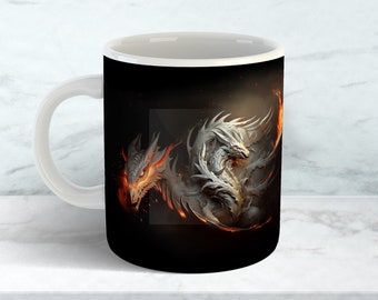 Projekt sublimacji na kubku do kawy Dragon (do pobrania w wersji cyfrowej)