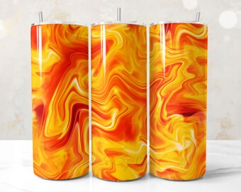 Orange Marble Tumbler Wrap, 20oz Sublimation Design PNG (Digital Downliad)