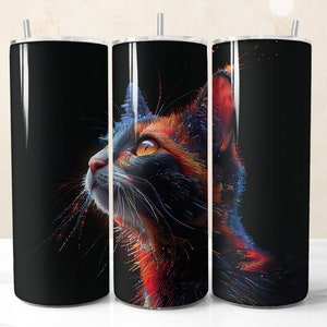 Cat Tumbler Wrap PNG, 20oz Skinny Cute Tumbler Wrap for Cat Lover, Cat Sublimation Design, Tumbler PNG Sublimation Wrap, Digital Download