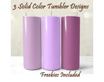 3 Light Purple Tumbler Wraps, Lilac and Lavender Sublimation Designs for 20oz Skinny Solid Color Tumblers, Pastel Tumbler Wrap Backgrounds