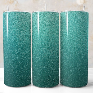 Design de copo com glitter azul-petróleo, azul-petróleo Ombre Png para embalagem de copo de 20 oz, png brilhante turquesa para embalagem de copo para sublimação, turquesa PNG