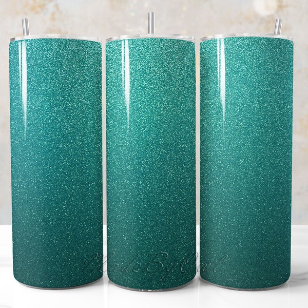 Teal Glitter Tumbler Design, Teal Ombre Png For 20 Oz Tumbler Wrap, Png Sparkly Turquoise Tumbler Wrap for Sublimation, Turquoise PNG