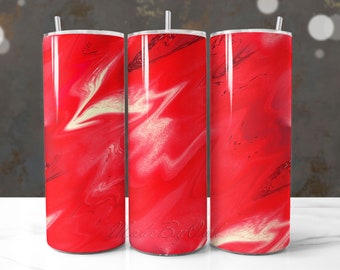 Red Marble Tumbler Wrap, 20oz Sublimation Design for Custom Tumbler (Digital Download)