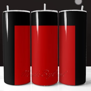 Stylish Red And Black Tumbler Wrap, Solid Colors PNG 20 Oz Tumbler Wrap, Men Tumbler Seamless Wrap, Abstract Digital Art For Sublimation