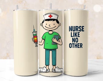 Männliche Krankenschwester Tumbler Wrap, 20 Unzen Skinny Tumbler Sublimation Design (digitaler Download)