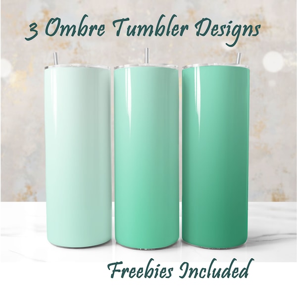 3 Lime or Mint Green Tumbler Wrap Designs, Ombre Mint Tumbler Wrap Background PNG File, Lime Green Pastel Tumbler, Light Green Tumbler