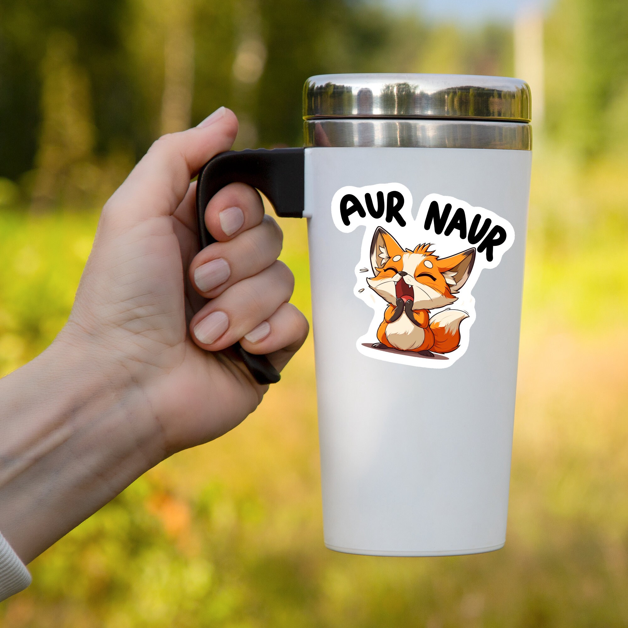 Funny Kawaii Sticker, Fox Sticker, Aur Naur Sticker, Sticker for Laptop ...