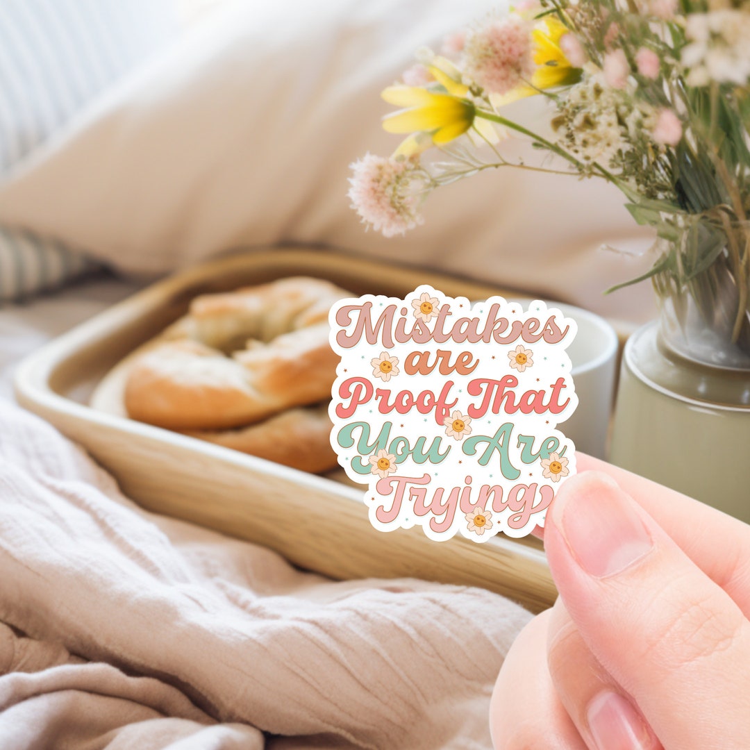 Motivational Sticker, Mistakes Sticker, Sticker for Laptop, Water ...