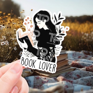 Flowers Sticker, Book Lover Sticker, sticker for laptop, water bottle sticker, phone decal, gift for birthday, reading sticker, introvert