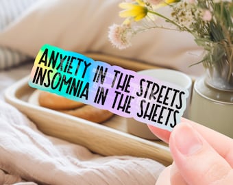 Funny Mental Health Holographic Vinyl Sticker