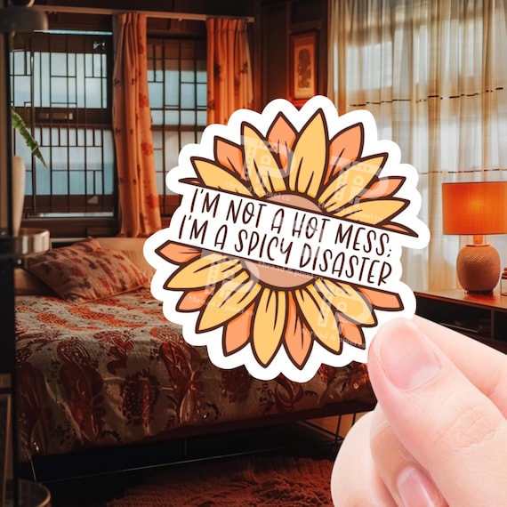 Funny Mental health sticker, I’m not a hot mess I’m a spicy disaster sticker, sticker for laptop, water bottle sticker, sarcastic sticker