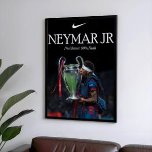 Neymar Jr Poster, Faith Fußballer Poster, Fußball Geschenke, Sport Poster, Fußballspieler Poster, Fußball Wandkunst, Sport Schlafzimmer Poster