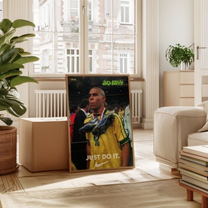 R9 Joga Bonito Poster, Fußballer Poster, Fußball Geschenke, Sport Poster, Fußballspieler Poster, Fußball Wandkunst, Sport Schlafzimmer Poster