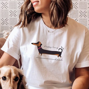 Happy long week end Shirt, Sausage Dog Shirt,  Dachshund Shirt, gift for dachshund lover, dog mon and dad shirt