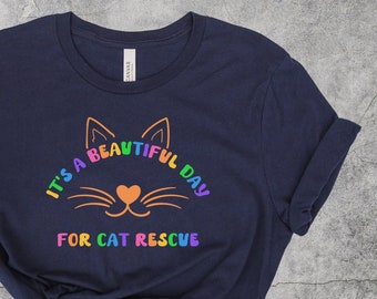 Camiseta de rescate de gatos, adoptar gatos, adopción de gatos, refugio de animales, camiseta amante de los gatos
