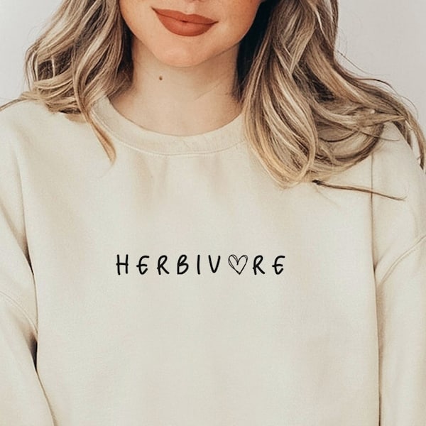 Pull graphiques herbivore, cadeau végétalien, sweat vegan, coeur de légume, cadeau pour fan de nourriture, pull pour les végétarien