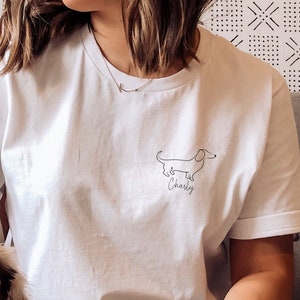 Personalised and Dachshund Shirt, Sausage Dog Shirt, Name Dachshund Shirt, gift for dachshund lover, dog mon and dad shirt