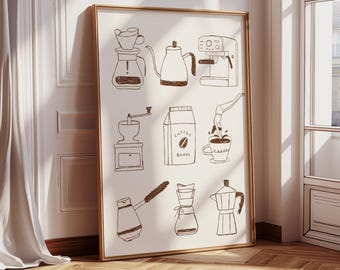 Espresso Poster, Coffee Lover Print, Funky Kitchen Art (Digital Download)