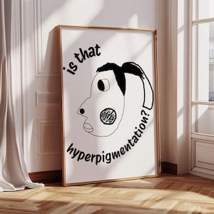 Funny Face Line Art Print, TikTok Meme Decor (Digital Download)