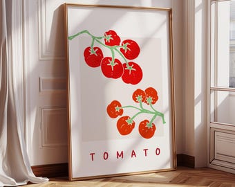 Tomato Illustration Print, Kitchen Gallery Wall Art (Digital Download)