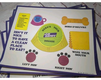 JIM DANDY Hundefutter Doggie Platzset für Hunde 1970 Vintage