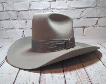 Vintage 1970's Stetson Black Cowboy Hat Size 7 1/8, Western