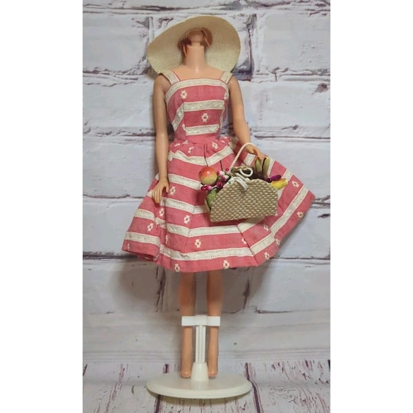 Sukienka, torebka i kapelusz Vintage Barbie Busy Morning #956