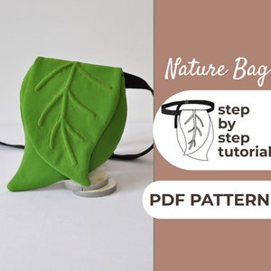 Schnittmuster für Bauchtasche | Blätter-Tasche | Gürteltasche | Anfänger Schnittmuster + Anleitung für Anfänger | 25x20x3cm | A0, A4 & US-Letter