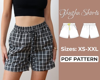 Summer Shorts Sewing Pattern | Sexy Shorts | Pajama Shorts | Pattern + Detailed Illustration Instruction | XXS - XXL | A0, A4 & US-Letter