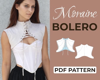 Bolero Sewing Pattern | Lace Up Bolero Shrug Pattern | Easy Beginner Pattern + Easy Illustrated Tutorial | XXS - 7XL | A0, A4 & US Letter