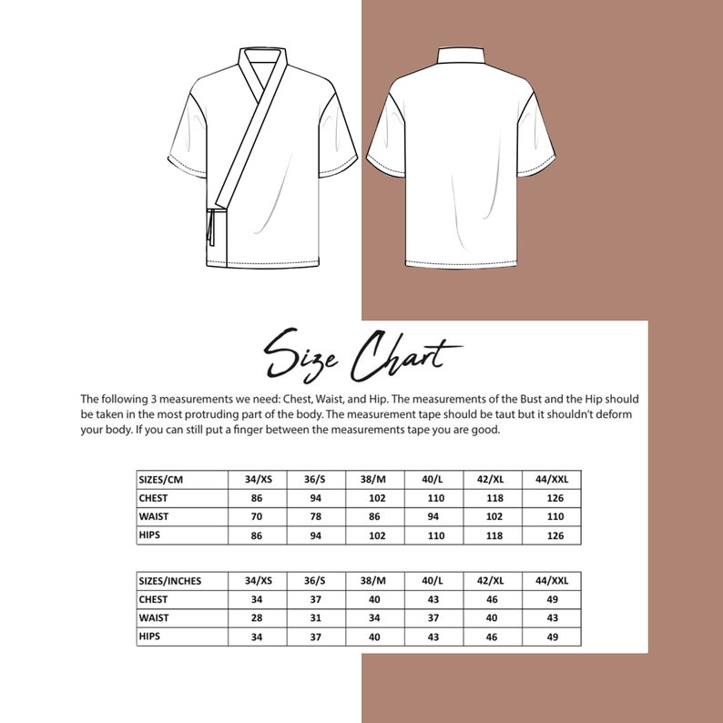 Jinbei Shirt Sewing Pattern | Japanese Kimono Robe Pattern | Pattern ...