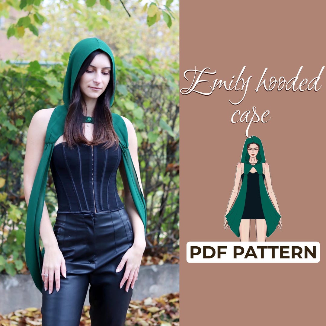 Hooded Cape Sewing Pattern | Medieval Cosplay Larp Costume | Pattern ...