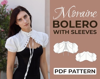 Bolero Sewing Pattern | Lace Up Sleeved Bolero Pattern | Easy Beginner Pattern + Easy Illustrated Tutorial | XXS - 7XL | A0, A4 & US Letter
