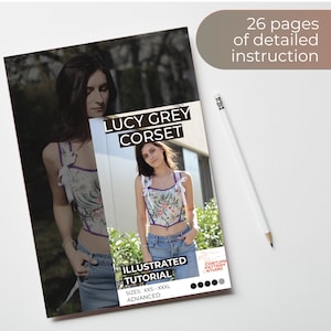 Mönster för korsetttopp | Bustiertopp med snörning | Mönster + detaljerad illustrationsinstruktion | XXS - XXXL | A0, A4 och US-Letter bild 7