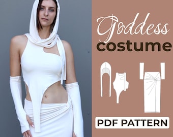 Patrón de costura para traje de diosa / Conjunto de disfraz de cosplay de fantasía / Patrón + Instrucciones ilustradas detalladas / XXS - 7XL / A0, A4 y tamaño carta estadounidense