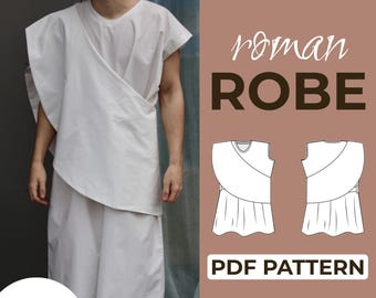 Greek Ancient Roman Robe Sewing Pattern | Toga Costume | Easy Beginner Pattern + Easy Illustrated Tutorial | XXS - 7XL | A0, A4 & US-Letter