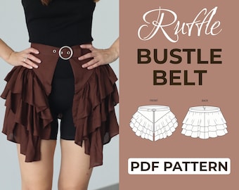 Ruffle Bustle Belt Sewing Pattern | Corset Waist Belt | Easy Beginner Pattern + Easy Illustrated Tutorial | XXS - 7XL | A0, A4 & US Letter