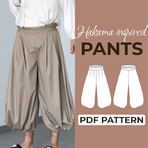 Hakama Pants Sewing Pattern | Hippie Harem Pants | Easy Beginner Pattern + Easy Illustrated Tutorial | XXS - 7XL | A0, A4 & US-Letter