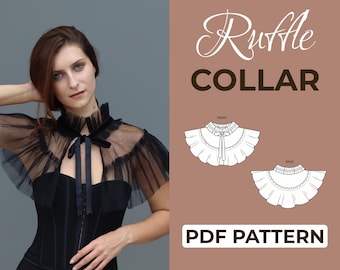 Ruffle Collar Capelet Sewing Pattern | Medieval Costume | Easy Beginner Pattern + Easy Illustrated Tutorial | XXS - 7XL | A0, A4 & US Letter