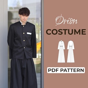 Mens Anime Cosplay Costume Sewing Pattern | Japanese Kimono | Pattern + Detailed Illustrated Instruction | XXS - 7XL | A0, A4 & US-Letter