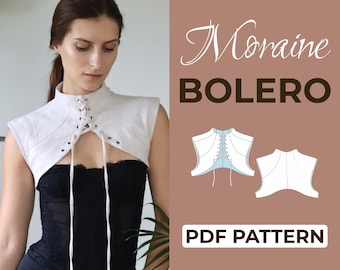 Bolero Sewing Pattern | Lace Up Bolero Shrug Pattern | Easy Beginner Pattern + Easy Illustrated Tutorial | XXS - 7XL | A0, A4 & US Letter